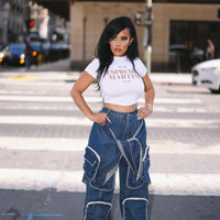 Blame Her | Cargo Wrap Denim Jeans ESTIMATED SHIP DATE 10/20-11/5