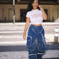 Blame Her | Cargo Wrap Denim Jeans ESTIMATED SHIP DATE 10/20-11/5