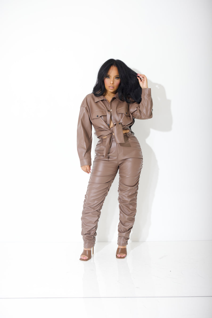 Leatha Leatha | Faux Leather Pant Set