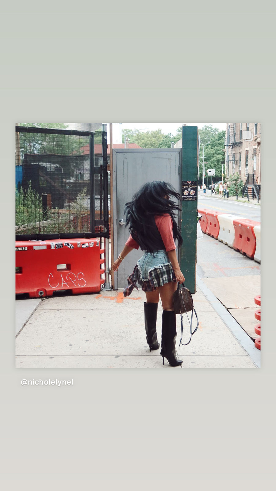 Run the Streets | Denim Plaid Skirt