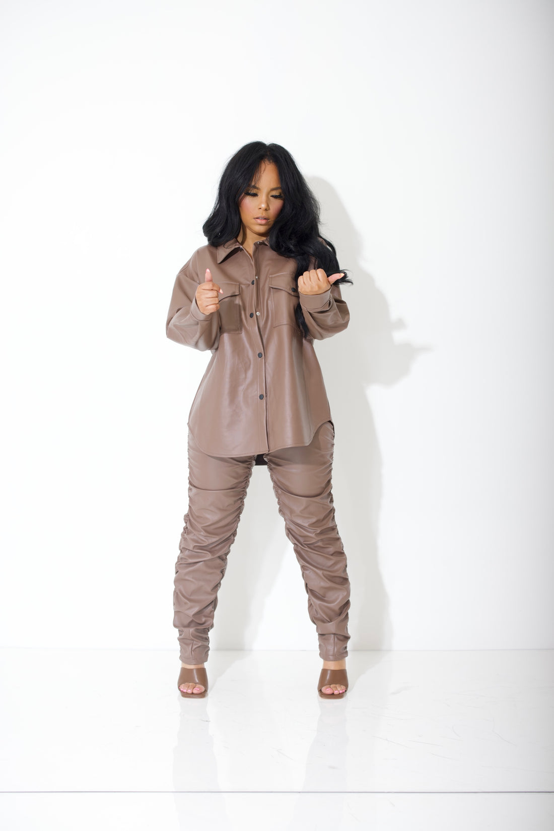 Leatha Leatha | Faux Leather Pant Set