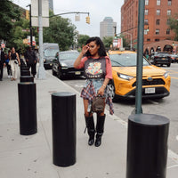 Run the Streets | Denim Plaid Skirt