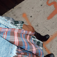 Run the Streets | Denim Plaid Skirt