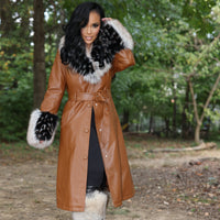 Foxy Baby | Faux Leather  Fur Trench